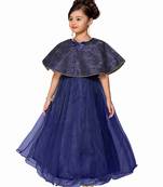 Blue Kids Partywear Poncho Dress