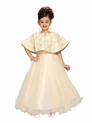Cream Kids Partywear Poncho Dress 1