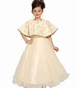 Cream Kids Partywear Poncho Dress