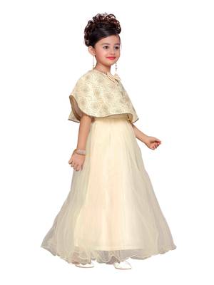 Cream Kids Partywear Poncho Dress 2