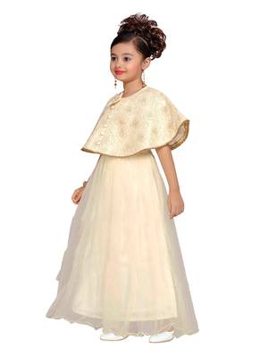 Cream Kids Partywear Poncho Dress 3