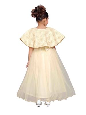 Cream Kids Partywear Poncho Dress 4
