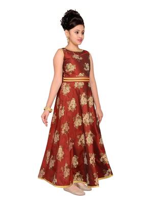 Maroon Kids Partywear Gown For Girls 2