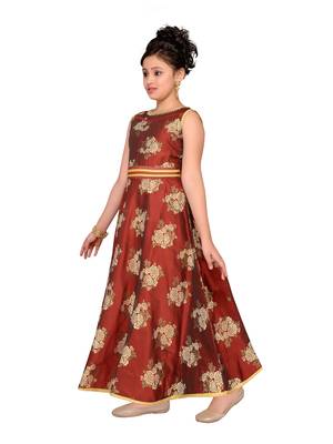Maroon Kids Partywear Gown For Girls 3