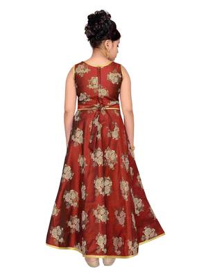 Maroon Kids Partywear Gown For Girls 4