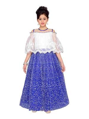 Blue Kids Partywear Gown For Girls 1