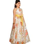 Orange Kids Partywear Gown For Girls