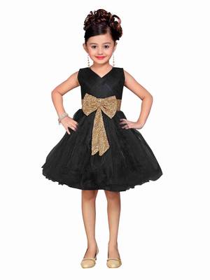 Black Kids Partywear Frock 1