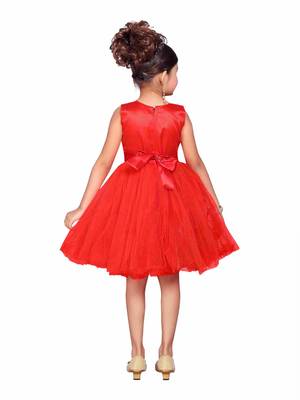 Red Kids Partywear Frock 4