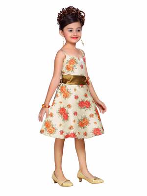 Cream Kids Partywear Frock 2