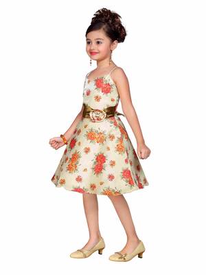Cream Kids Partywear Frock 3