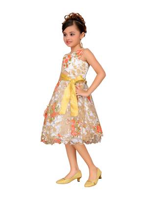Orange Kids Partywear Frock 1