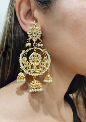 Mehr Kundan Chandbali Jhumkis 1