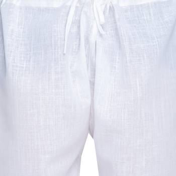 White Linen Pathani Khan Suit Set 5