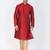 Maroon Cotton Silk Kurta And Pyjama Set