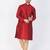 Maroon Cotton Silk Kurta And Pyjama Set