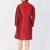 Maroon Cotton Silk Kurta And Pyjama Set