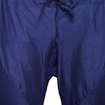 Navy Blue Cotton Silk Kurta And Pyjama Set 5