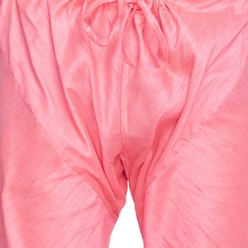 Pink Cotton Silk Kurta And Pyjama Set 5