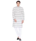 White Cotton Kurta And Pyjama Set