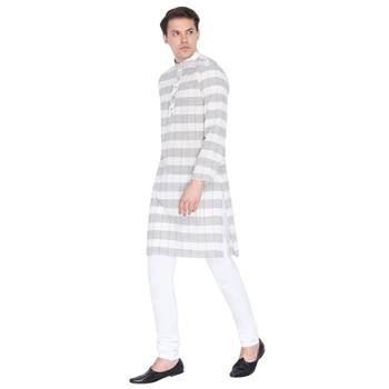 White Cotton Kurta And Pyjama Set 2