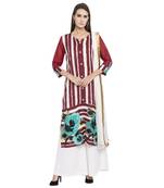 Red Printed Cotton Salwar With Dupatta