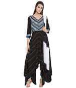 Black Printed Cotton Salwar With Dupatta