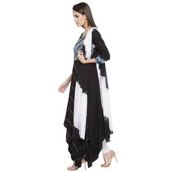 Black Printed Cotton Salwar With Dupatta 3
