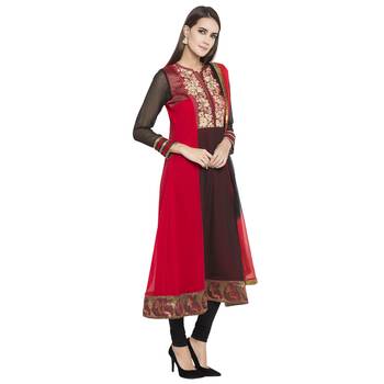 Black Embroidered Georgette Salwar With Dupatta 2