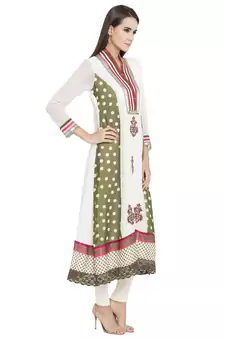 Off White Embroidered Georgette Salwar With Dupatta
