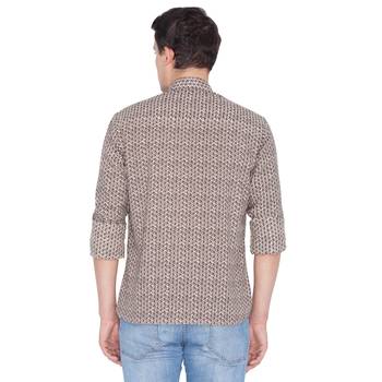 Men Brown Cotton Short Kurta 4