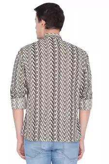 Men Brown Cotton Short Kurta