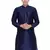 Men Navy Blue Cotton Silk Only Kurta