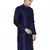 Men Navy Blue Cotton Silk Only Kurta