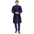 Men Navy Blue Cotton Silk Only Kurta