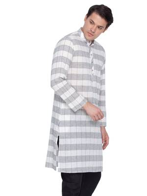 Men White Cotton Only Kurta 2