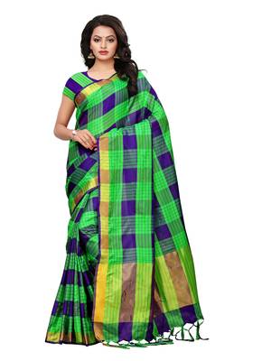 Multicolor Printed Silk Blend Saree With Blouse 1