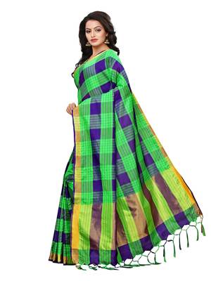 Multicolor Printed Silk Blend Saree With Blouse 2