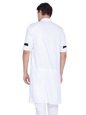 Men White Cotton Only Kurta 4