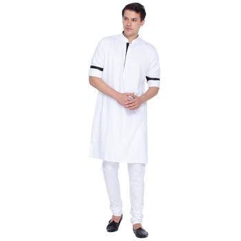 Men White Cotton Only Kurta 5
