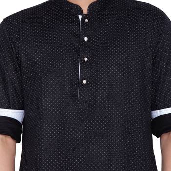 Men Black Cotton Only Kurta 3
