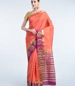Multicolor woven tussar silk saree with blouse