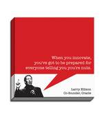 Motivational Larry Ellison  Startup Quotes Framed Canvas Poster by Engrave