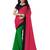 Crimson printed faux georgette saree with blouse