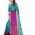 Aqua blue woven cotton silk saree with blouse