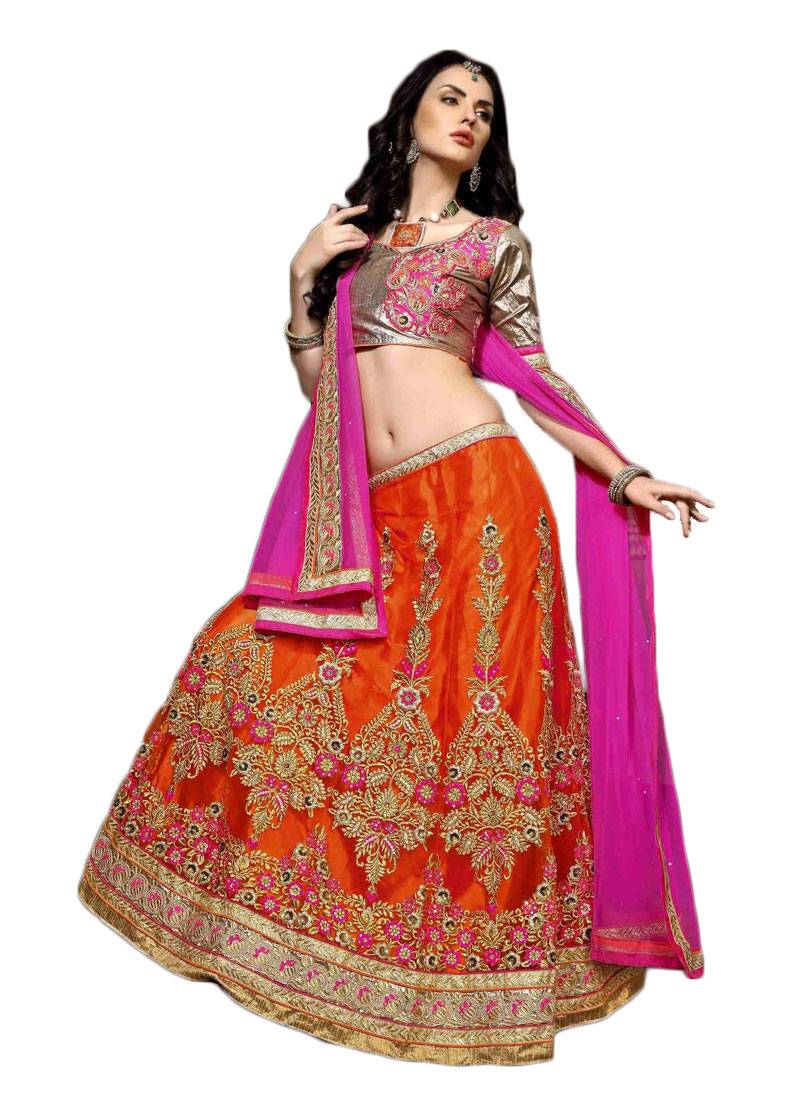 Orange Color Lehenga Choli