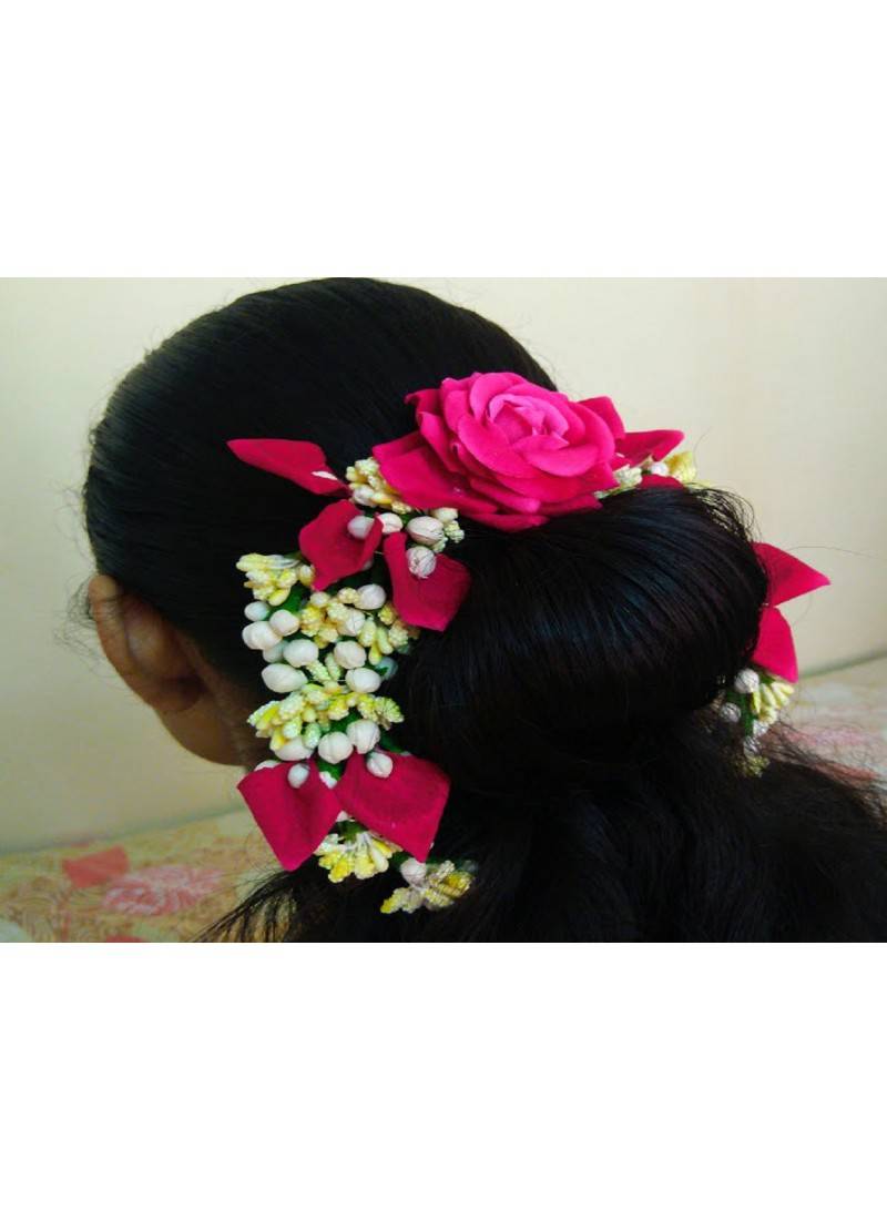 Pink Rose flower veni Mokshi Collections 2730395