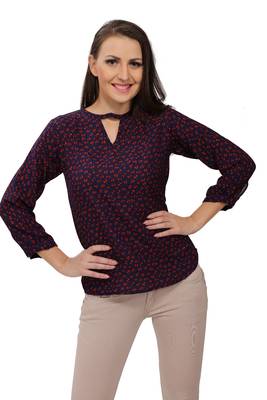 Black Georgette Printed Top 1