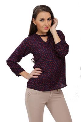 Black Georgette Printed Top 4