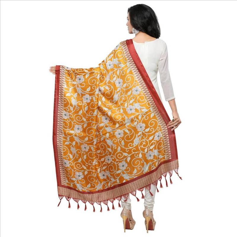 Mustard Printed Dupatta